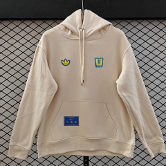 (S-3XL) Retro Embroidered Version Tigres UANL Beige Thailand Soccer Tracksuit With Hat-CS