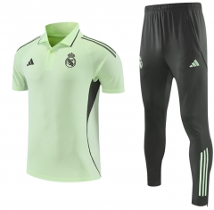 25-26 Real Madrid Light Green Thailand Polo Uniform-4627