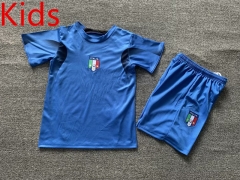 Retro Version 2006 Italy Home Blue Kids/Youth Soccer Uniform-7809