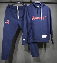 25-26 Arsenal Royal Blue Thailand Soccer Tracksuit Uniform With Hat-4563