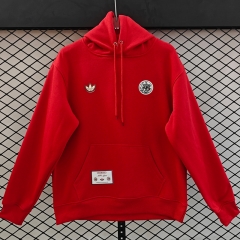 (S-3XL) Retro Embroidered Version Ajax Red Thailand Soccer Tracksuit Top With Hat-CS