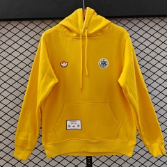 (S-3XL) Retro Embroidered Version Ajax Yellow Thailand Soccer Tracksuit Top With Hat-CS
