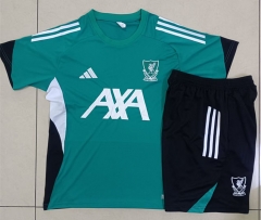 25-26 Liverpool Green Short-sleeved Thailand Soccer Tracksuit-815
