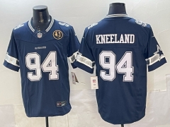 (Logo 2) Dallas Cowboys 3 Generations Royal Blue #94 NFL Jersey-0840