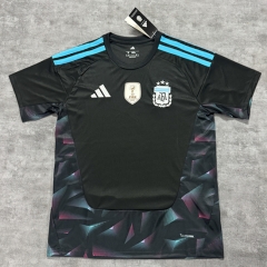 (S-4XL) 26-27 Argentina Goalkeeper Black Thailand Soccer Jersey AAA-4506