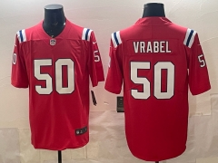 New England Patriots Red #50 NFL Jersey-0840