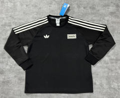 (S-4XL) 25-26 Adi&Oasis Black Thailand Soccer Tracksuit Top-4506