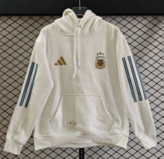(S-3XL) 2026 World Cup Argentina White Thailand Soccer Tracksuit With Hat-CS