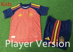 Player Version 2026 World Cup Spain Home Red Kids/Youth Soccer Uniform-9926