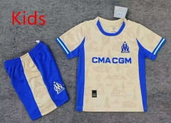 25-26 Olympique de Marseille 3nd Away Khaki kids Soccer Uniform-6748