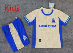 25-26 Olympique de Marseille 3nd Away Khaki kids Soccer Uniform-6748
