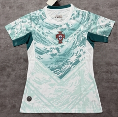 26-27 Portugal Away Green Women Thailand Soccer Jersey AAA-4506