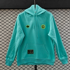 (S-3XL) Retro Embroidered Version Celtic Laker Green Thailand Soccer Tracksuit Top With Hat-CS