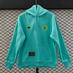 (S-3XL) Retro Embroidered Version Celtic Laker Green Thailand Soccer Tracksuit Top With Hat-CS