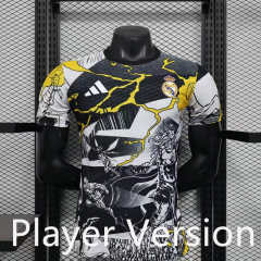 Player Version 25-26 Marvel Joint Version Real Madrid Black&White&Yellow Thailand Soccer Jersey AAA-888