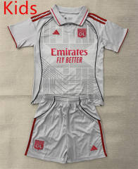 25-26 Olympique Lyonnais 2nd Away Grey Kids/Youth Soccer Uniform-AY