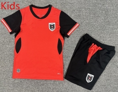 26-27 Austria Home Red&Black Kids/Youth Soccer Uniform-7809