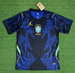 (S-4XL) 26-27 Brazil Away Blue&Black Thailand Soccer Jersey AAA-403