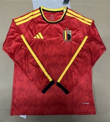 (S-4XL) 2026 World Cup Belgium Home Red LS Thailand Soccer Jersey AAA-422