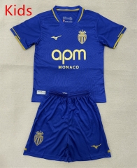 25-26 Monaco Away Blue Kids/Youth Soccer Uniform-AY