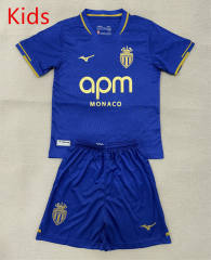 25-26 Monaco Away Blue Kids/Youth Soccer Uniform-AY