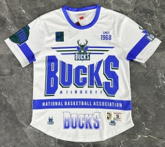 2026 MN Retro Version Milwaukee Bucks White&Blue NBA Shirt-311