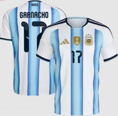 (S-4XL) 26-27 Argentina (Garnacho  #17) Home Blue&White Thailand Soccer Jersey AAA