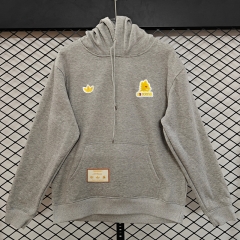 (S-3XL) Retro Embroidered Version Roma Grey Thailand Soccer Tracksuit Top With Hat-CS