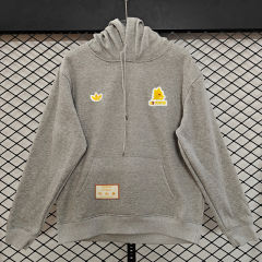 (S-3XL) Retro Embroidered Version Roma Grey Thailand Soccer Tracksuit Top With Hat-CS