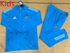 25-26 Real Madrid Blue Kids/Youth Soccer Jacket Uniform-GDP