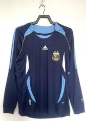 Retro Version 2006 Argentina Away Blue LS Thailand Soccer Jersey AAA-811