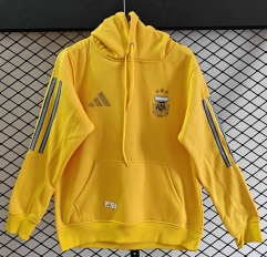(S-3XL) 2026 World Cup Argentina Yellow Thailand Soccer Tracksuit With Hat-CS