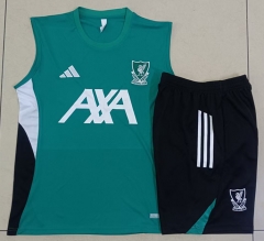 25-26 Liverpool Green Thailand Vest Soccer Tracksuit-815