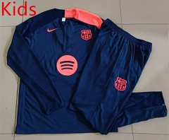 25-26 Barcelona Royal Blue Kid-Youth Soccer Tracksuit-815