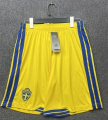 26-27 Sweden Home Yellow Thailand Soccer Shorts-718