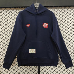 (S-3XL) Retro Embroidered Version Flamengo Royal Blue Thailand Soccer Tracksuit Top With Hat-CS