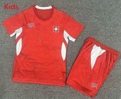 26-27 Switzerland Home Red Kids/Youth Soccer Uniform-7809
