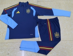 25-26 Spain Royal Blue Thailand Soccer Tracksuit-411