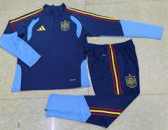25-26 Spain Royal Blue Thailand Soccer Tracksuit-411