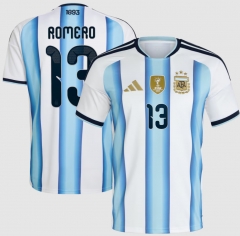 (S-4XL) 26-27 Argentina (Romero  #13) Home Blue&White Thailand Soccer Jersey AAA