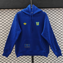 (S-3XL) Retro Embroidered Version Tigres UANL Blue Thailand Soccer Tracksuit With Hat-CS