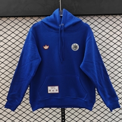 (S-3XL) Retro Embroidered Version Ajax Blue Thailand Soccer Tracksuit Top With Hat-CS