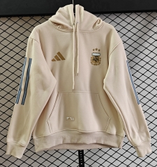 (S-3XL) 2026 World Cup Argentina Beige Thailand Soccer Tracksuit With Hat-CS