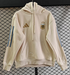 (S-3XL) 2026 World Cup Argentina Beige Thailand Soccer Tracksuit With Hat-CS