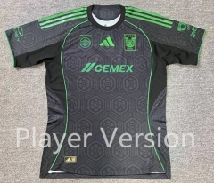 Player Version 2025-2026 Tigres UANL 2nd Away Black Thailand Soccer Jersey AAA-912