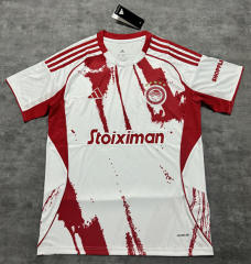 (S-4XL) 25-26 Olympiacos F.C. Away White&Red Thailand Soccer Jersey AAA-4506
