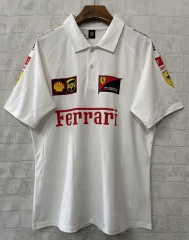 (S-3XL) Casual Version Ferrari White Formula One Racing Suit