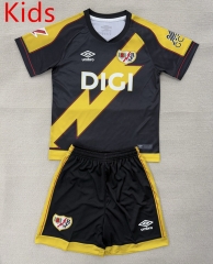 2025-2026 Rayo Vallecano 2nd Away Yellow&Black Kids/Youth Soccer Unifrom-AY