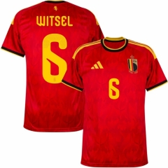 (S-4XL) 2026 World Cup Belgium Home Red (WitseL #6) Thailand Soccer Jersey AAA