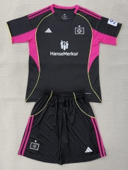 25-26 Hamburger SV 2nd Away Black&Pink Soccer Uniform-AY